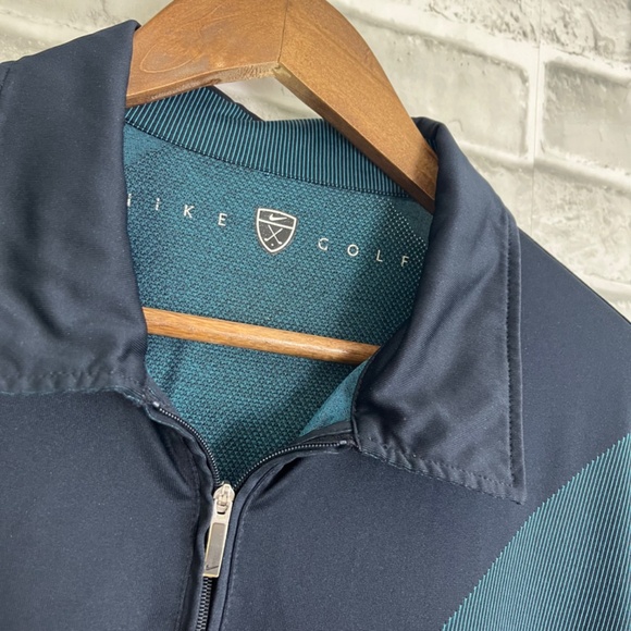 Nike Golf Innovation Futuristic Teal Quarter Zip Performance Golf Polo Mens XL - Picture 3 of 8